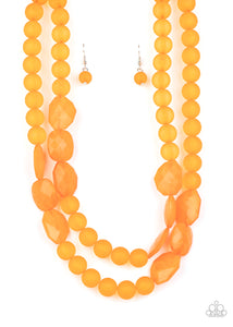 Paparazzi "Arctic Art" Orange Necklace & Earring Set Paparazzi Jewelry