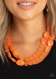 Paparazzi "Arctic Art" Orange Necklace & Earring Set Paparazzi Jewelry