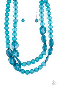 Paparazzi "Arctic Art" Blue Necklace & Earring Set Paparazzi Jewelry