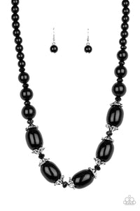 Paparazzi "After Party Posh" Black Necklace & Earring Set Paparazzi Jewelry