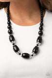 Paparazzi "After Party Posh" Black Necklace & Earring Set Paparazzi Jewelry
