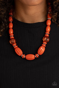 Paparazzi "High Alert" Orange Necklace & Earring Set Paparazzi Jewelry