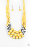 Paparazzi "Flamingo Flamboyance" Yellow Necklace & Earring Set Paparazzi Jewelry