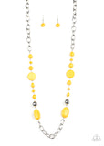 Paparazzi "When I GLOW Up" Yellow Necklace & Earring Set Paparazzi Jewelry