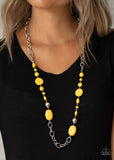 Paparazzi "When I GLOW Up" Yellow Necklace & Earring Set Paparazzi Jewelry