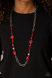 Paparazzi "When I GLOW Up" Red Necklace & Earring Set Paparazzi Jewelry