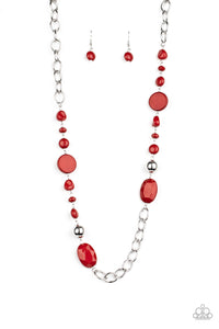 Paparazzi "When I GLOW Up" Red Necklace & Earring Set Paparazzi Jewelry