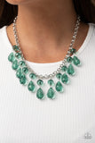 Paparazzi VINTAGE VAULT "Crystal Enchantment" Green Necklace & Earring Set Paparazzi Jewelry