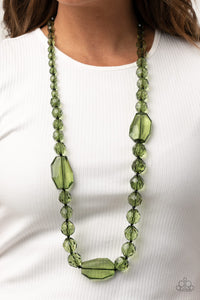 Paparazzi "Malibu Masterpiece" Green Necklace & Earring Set Paparazzi Jewelry