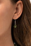 Paparazzi "Malibu Masterpiece" Green Faceted Bead Black Cord Necklace & Earring Set Paparazzi Jewelry