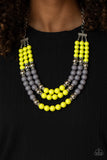 Paparazzi "BEAD Your Own Drum" Yellow Necklace & Earring Set Paparazzi Jewelry