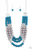 Paparazzi "BEAD Your Own Drum" Blue Necklace & Earring Set Paparazzi Jewelry