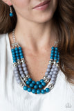 Paparazzi "BEAD Your Own Drum" Blue Necklace & Earring Set Paparazzi Jewelry