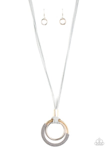 Paparazzi "Elliptical Essence" Silver Necklace & Earring Set Paparazzi Jewelry