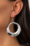 Paparazzi "Fiercely Faceted" Silver Earrings Paparazzi Jewelry