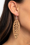 Paparazzi VINTAGE VAULT "Youre Such A CORK" Brown Earrings Paparazzi Jewelry
