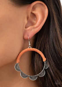 Paparazzi "Tambourine Trend" Orange Earrings Paparazzi Jewelry