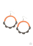 Paparazzi "Tambourine Trend" Orange Earrings Paparazzi Jewelry