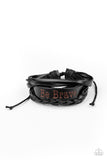 Paparazzi "Brave Soul" Black Leather Urban Bracelet Paparazzi Jewelry
