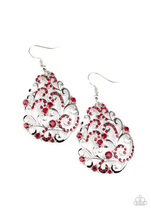 Paparazzi "Winter Garden" Red Earrings Paparazzi Jewelry