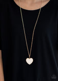 Paparazzi VINTAGE VAULT "Have to Learn the HEART Way" Gold Necklace & Earring Set Paparazzi Jewelry