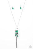 Paparazzi "Party Girl Glow" Green Necklace & Earring Set Paparazzi Jewelry