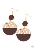Paparazzi "Natural Element" Gold Wooden Earrings Paparazzi Jewelry