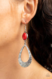 Paparazzi "Badlands Baby" Red Earrings Paparazzi Jewelry