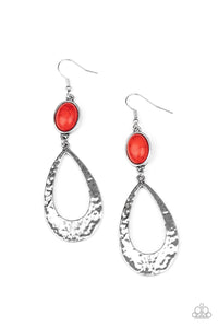 Paparazzi "Badlands Baby" Red Earrings Paparazzi Jewelry