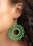Paparazzi "Dominican Daisy" Green Earrings Paparazzi Jewelry