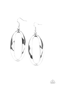 Paparazzi "OVAL My Head" Silver Earrings Paparazzi Jewelry