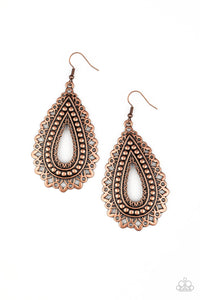 Paparazzi "Texture Garden" Copper Earrings Paparazzi Jewelry