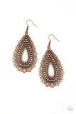 Paparazzi "Texture Garden" Copper Earrings Paparazzi Jewelry