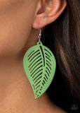 Paparazzi "Tropical Foliage" Green Earrings Paparazzi Jewelry