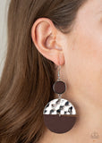 Paparazzi "Natural Element" Brown Wooden Earrings Paparazzi Jewelry
