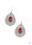 Paparazzi "Eat, Drink, and BEAM Merry" Red Earrings Paparazzi Jewelry