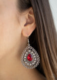 Paparazzi "Eat, Drink, and BEAM Merry" Red Earrings Paparazzi Jewelry