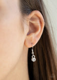 Paparazzi "Dizzying Dazzle" White Lanyard Necklace & Earring Set Paparazzi Jewelry