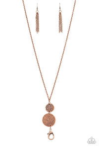 Paparazzi "Shoulder To Shoulder" Copper Lanyard Necklace & Earring Set Paparazzi Jewelry