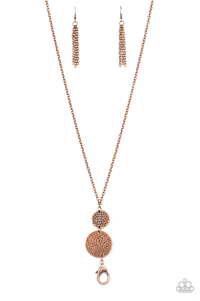 Paparazzi DRAWN to the Wind Copper Necklace & Earring Set