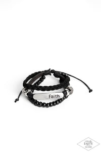 Paparazzi "Let Faith Be Your Guide" Black Bracelet Paparazzi Jewelry
