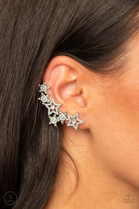 Paparazzi "Star-Spangled Shimmer" White Post Earrings Paparazzi Jewelry