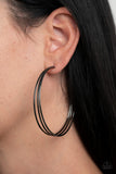 Paparazzi "Rimmed Radiance" Black Gunmetal Hoops Earrings Paparazzi Jewelry