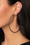 Paparazzi "Embellished Edge" Black Earrings Paparazzi Jewelry