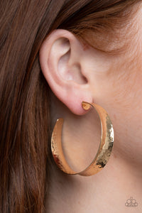 Paparazzi "Fearlessly Flared" Gold Earrings Paparazzi Jewelry