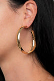 Paparazzi "Kick Em To The Curve" Gold Earrings Paparazzi Jewelry