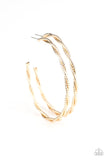 Paparazzi "Totally Throttled" Gold Twist Design Hoop Earrings Paparazzi Jewelry