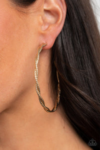 Paparazzi "Totally Throttled" Gold Twist Design Hoop Earrings Paparazzi Jewelry