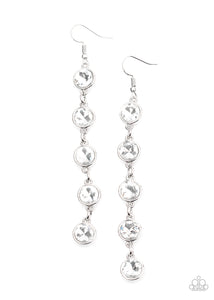 Paparazzi VINTAGE VAULT "Trickle Down Twinkle" White Earrings Paparazzi Jewelry
