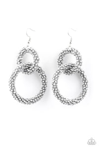 Paparazzi "Luck Be A Lady" Silver Earrings Paparazzi Jewelry